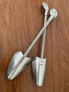 Vintage MCM Shoe Tree Form Shapers - Hammered Metal